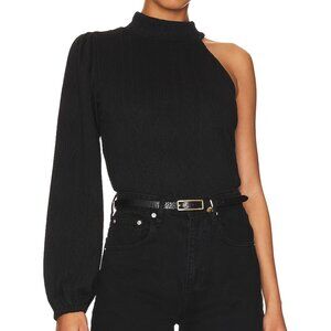 NEW Sanctuary This Is It Assymetric Top in Black Long Sleeve Asymmetric sweater